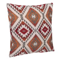 Fata de Perna Decorativa de Vara Rosie Portocalie Aztec 50x50cm