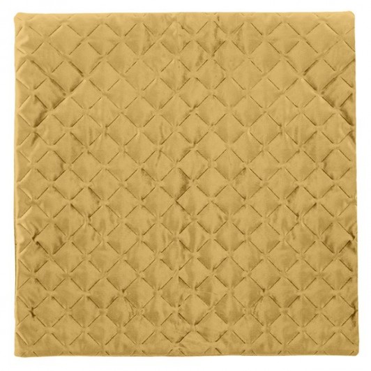 Fata de Perna Decorativa de Iarna Velvet Galbena Model Romburi 45x45cm