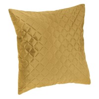 Fata de Perna Decorativa de Iarna Velvet Galbena Model Romburi 45x45cm