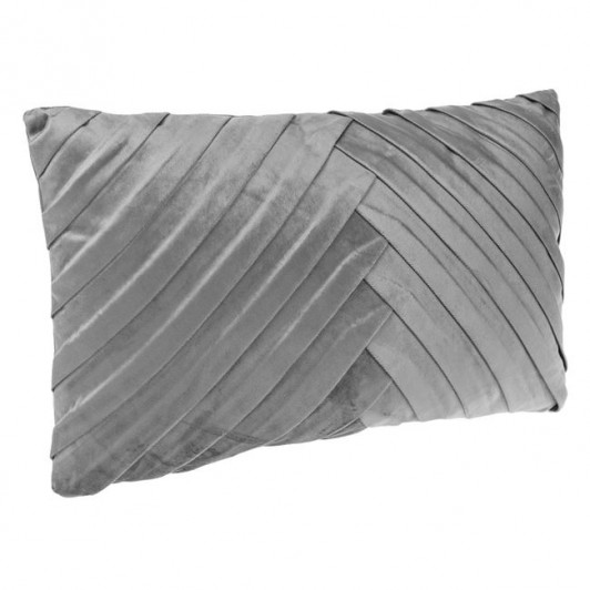 Perna Decorativa de Iarna din Catifea Gri Design Relief 50x30cm