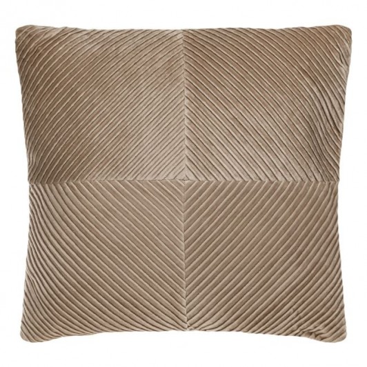 Perna Decorativa Taupe Velvet cu Dungi Reliefate 45x45cm