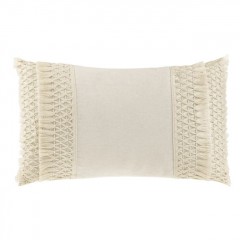 Perna Decorativa Ecru cu Model Macrame 50x30cm