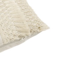 Perna Decorativa Ecru cu Model Macrame 50x30cm