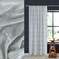 Perdea Decorativa cu Banda Verde Menta cu Dungi Albe 140x260cm - 1 buc