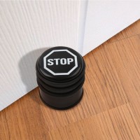 Opritor Usa Metalic Negru STOP Ø7.5x8cm