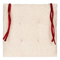 Perna Scaun Decorativa Bordo Velvet Capitonata Alba Sherpa 38x38cm