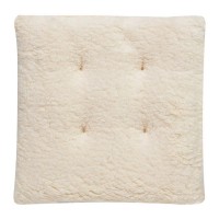 Perna Scaun Decorativa de Iarna Velvet Gri Matlasata Alba Sherpa 40x40cm