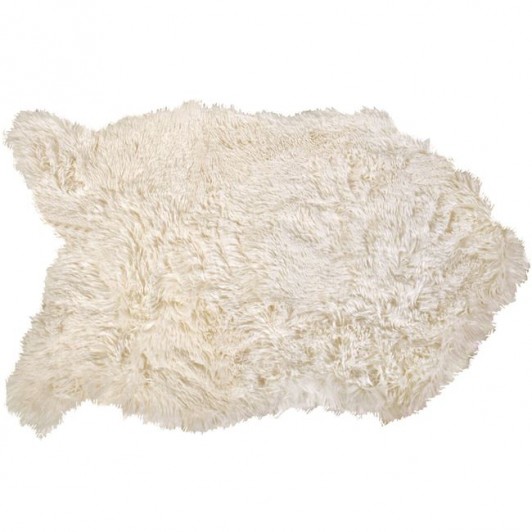 Covoras Decorativ Shaggy Alb in Forma de Animal 55x90cm