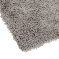 Covoras Decorativ din Imitatie de Blana Taupe Shaggy pentru Hol 160x60cm