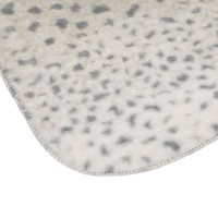 Covoras Decorativ din Imitatie de Blana Gri cu Dots Bej pentru Hol 150x50cm