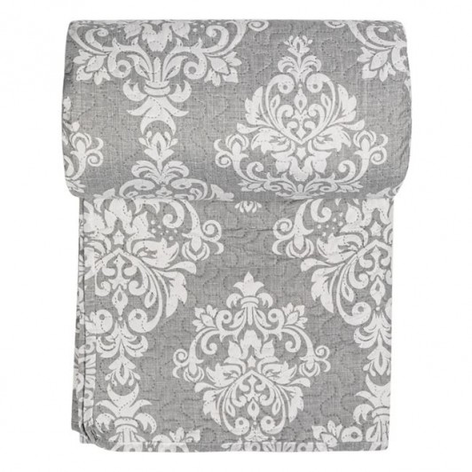 Cuvertura cu Doua Fete Gri Damask 220x240cm