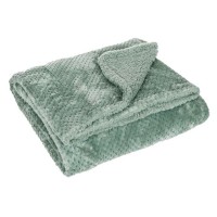 Cuvertura Decorativa de Iarna din Imitatie de Blana Verde Menta PopCorn Sherpa 160x130cm