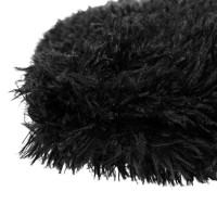 Perna Decorativa de Iarna din Imitatie de Blana Shaggy Neagra 51x51cm