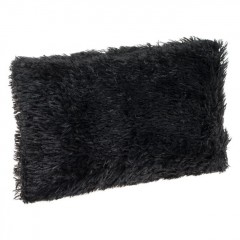 Perna Decorativa de Iarna din Imitatie de Blana Shaggy Neagra 50x30cm