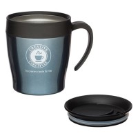 Cana pentru Cafea cu Maner Gri Argintie & Capac 350ml