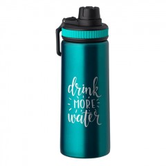 Sticla de Apa de Inox Turcoaz Mat Drink More Water 700ml