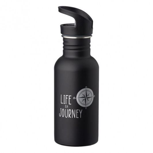 Sticla de Apa de Inox Negru Mat Life is a Journey 500ml