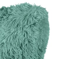 Perna Decorativa de Iarna din Imitatie de Blana Shaggy Verde Menta 51x51cm