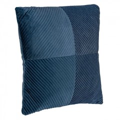 Perna Decorativa de Iarna Albastra Velvet cu Dungi 45x45cm