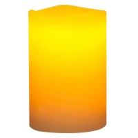 Lumanare Decorativa Ecru LED cu Baterie Ø5x7.5cm - Flacara Alba Calda