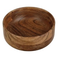 Bol Rotund din Lemn de Culoare Naturala Inchisa Ø15x6cm - 625ml