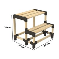 Scara Treapta Dubla din Lemn 39x38x38cm