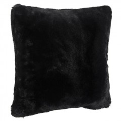 Perna Decorativa de Iarna din Imitatie de Blana Neagra 40x40cm