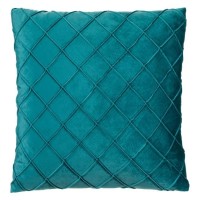 Perna Decorativa de Iarna Petrol Velvet cu Romburi 45x45cm