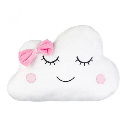 Perna Decorativa Nor Alb cu Fundita Roz 38x34cm