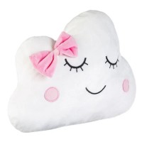 Perna Decorativa Nor Alb cu Fundita Roz 38x34cm