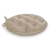 Perna Decorativa pentru Scaun, Bej Catifea Rotunda 40cm