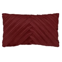 Perna Decorativa Bordo Velvet cu Dungi Reliefate pentru Canapea 50x30cm