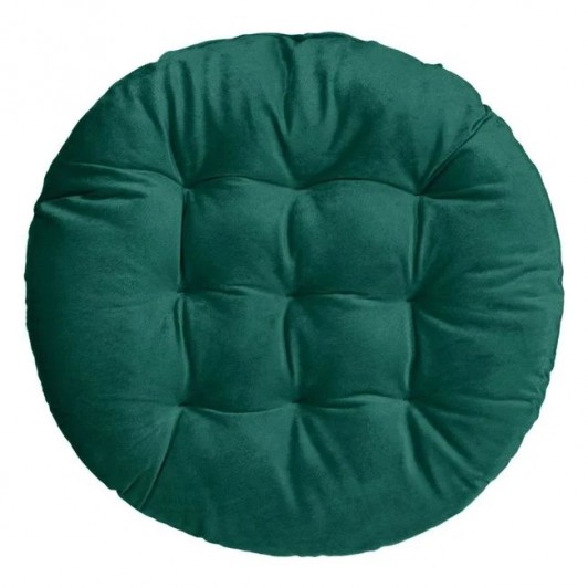 Perna Decorativa de Craciun Verde Velvet Rotunda pentru Scaun Ø40cm