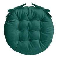 Perna Decorativa de Craciun Verde Velvet Rotunda pentru Scaun Ø40cm