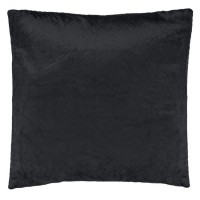 Perna Decroativa de Iarna Neagra Velvet cu Dunga Reliefata 45x45cm