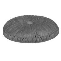 Perna Decorativa Velvet Gri cu Nasture pentru Canapea Ø35cm