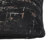 Perna Decorativa Neagra Velvet cu Folie Aurie pentru Canapea 45x45cm