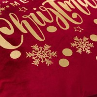 Perna Decorativa de Craciun Bordo Velvet cu Folie Aurie Merry Christmas 43x43cm