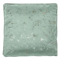 Perna Decorativa de Iarna Verde Menta Velvet Model cu Folie Aurie 45x45cm