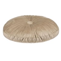 Perna Decorativa de Iarna Velvet cu Nasture & Tiv Bej Ø38x10cm