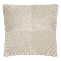 Perna de Iarna Decorativa Ecru Velvet cu Dungi Reliefate 45x45cm