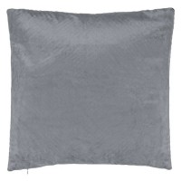 Perna Decorativa de Iarna Gri Velvet cu Dungi Reliefate 45x45cm