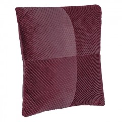 Perna Decorativa de Iarna Bordo Velvet cu Dungi Reliefate 45x45cm