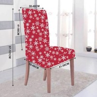 Husa Decorativa pentru Scaun Rosie cu Fulgi Albi 50cm