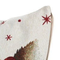 Fata de Perna Decorativa de Craciun Cerb cu Lurex Argintiu 40x40cm