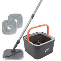 Set mop rotativ cu 2 rezerve incluse, capacitate 2.6 L, dimensiune 30x30x18.5 cm, talpa mop 20x20 cm