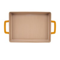 Tava gratar aluminiu turnat, dimensiune 36x26.4x4CM,acoperire ceramica, baza inductie, Nicolai Tand