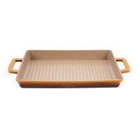 Tava gratar aluminiu turnat, dimensiune 36x26.4x4CM,acoperire ceramica, baza inductie, Nicolai Tand