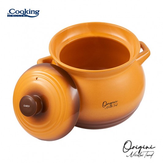 Oala ceramica cu capac Cooking by Heinner - Origini Chef Nicolai Tand, 19 x 19.5 cm, 6 L