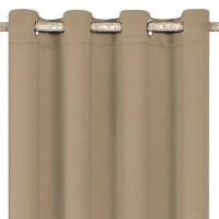 Draperie Decorativa Taupe cu Inele 140x260cm, 1 buc